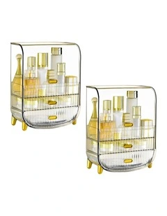 SOGA 2X 3 Tier Clear Makeup & Perfume Storage Organiser