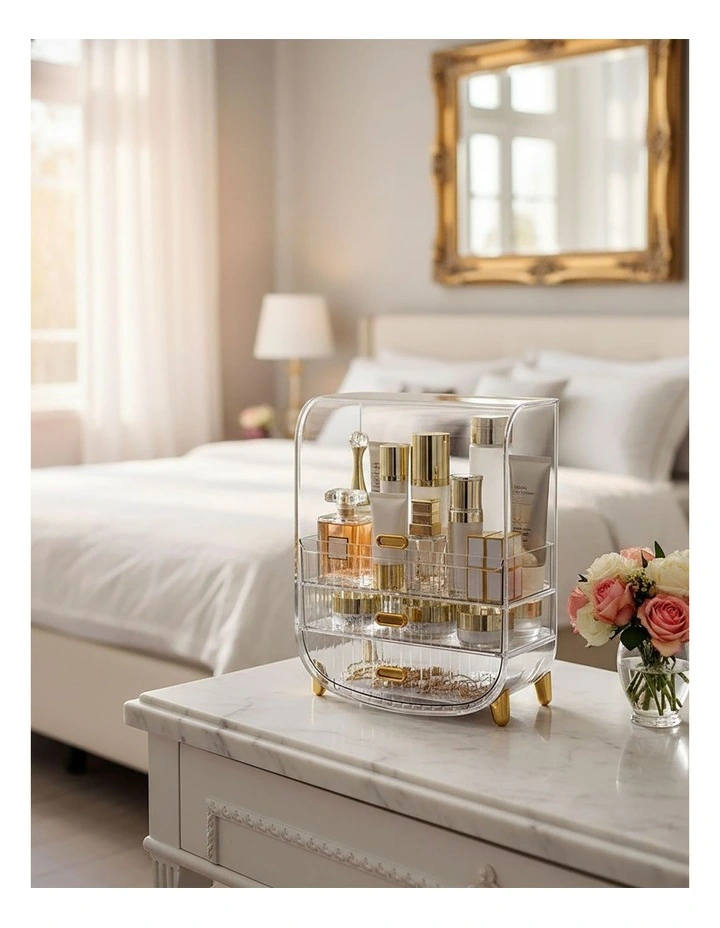 SOGA 2X 3 Tier Clear Makeup & Perfume Storage Organiser image 2