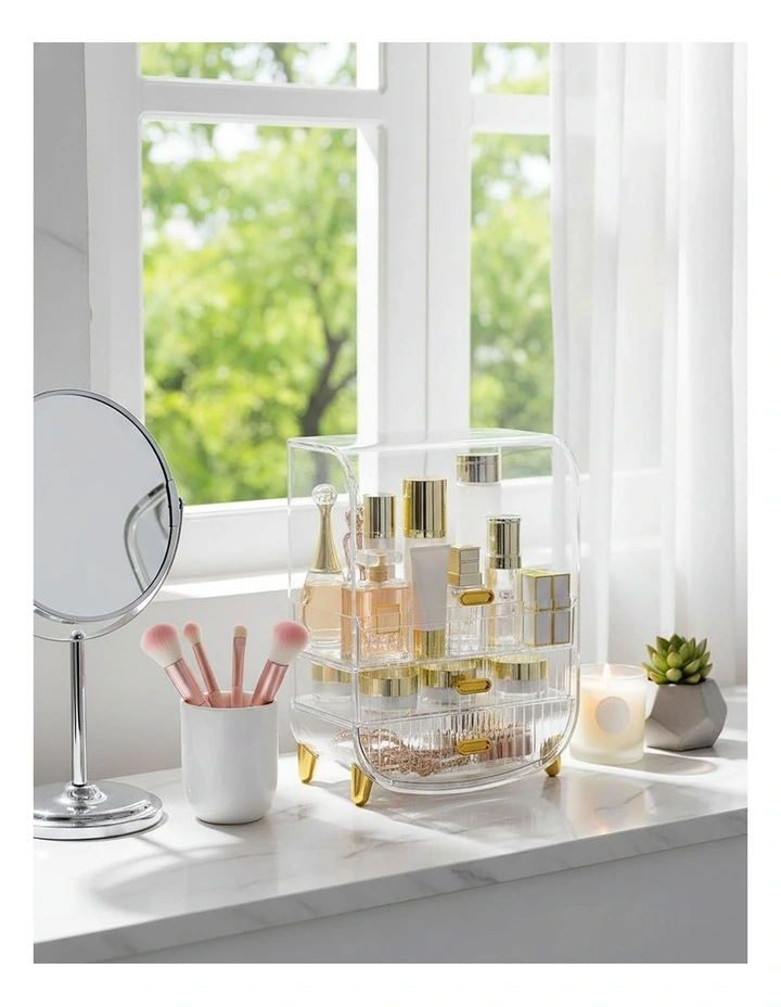 SOGA 2X 3 Tier Clear Makeup & Perfume Storage Organiser image 4