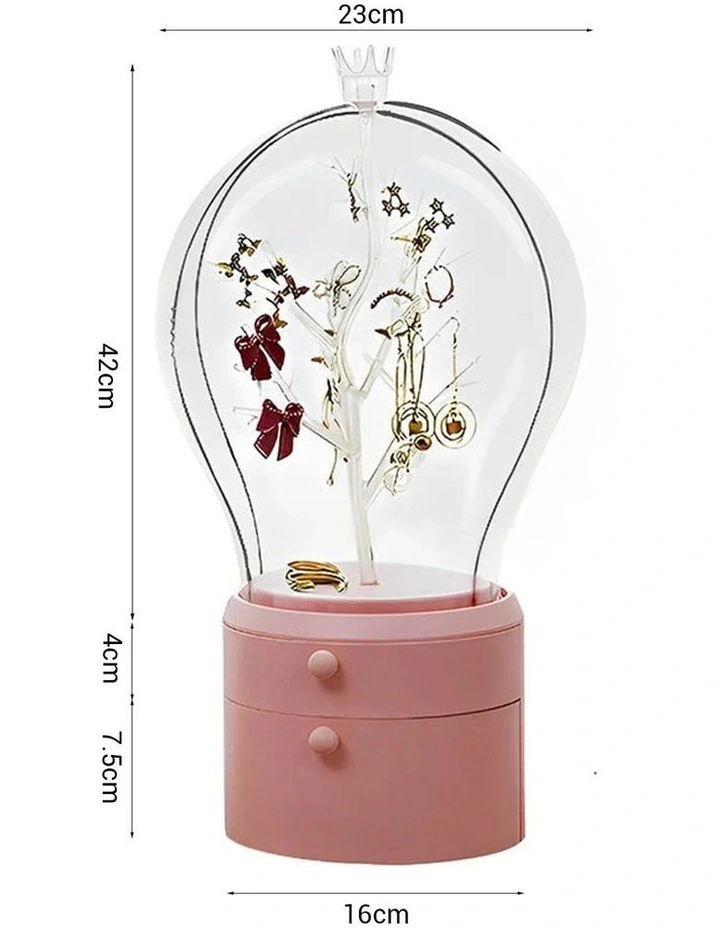 SOGA 2X Pink 2 Layer Rotating Jewelry Storage Box image 5