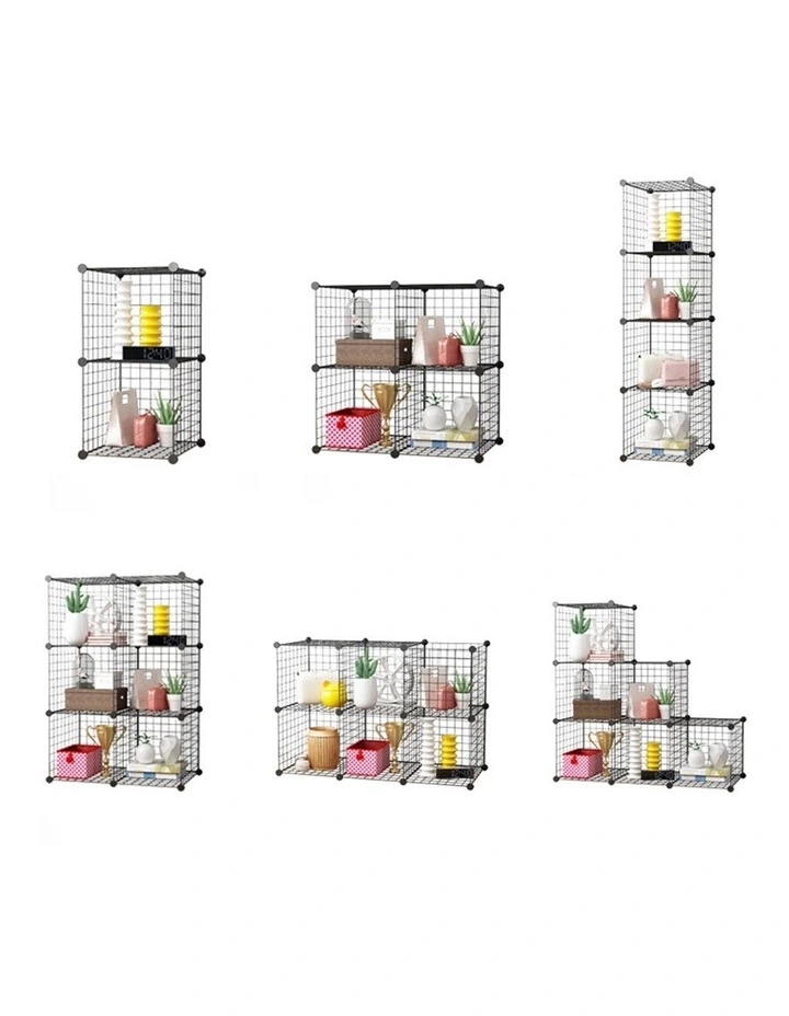 SOGA 2X Black Portable 6-Cube Storage Organiser Foldable DIY Modular Grid Space image 6