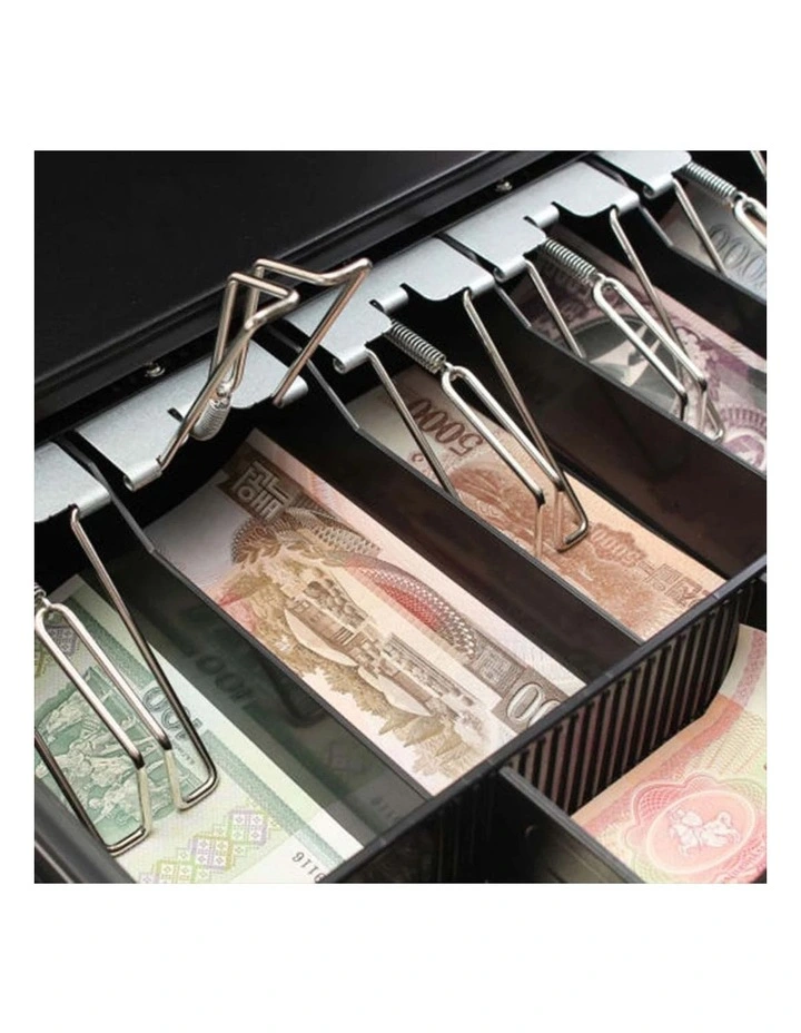 SOGA 2X Black Cash Tray with Lockable Lid for 4 Bills & 8 Coins image 6