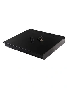 SOGA Black Cash Tray with Lockable Lid for 4 Bills & 8 Coins
