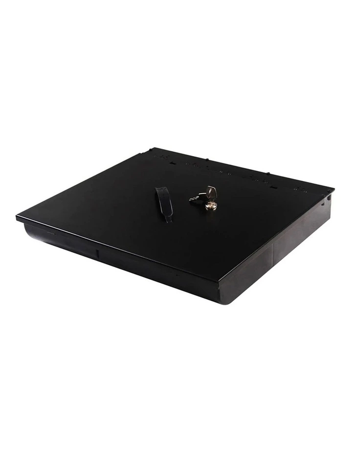 SOGA Black Cash Tray with Lockable Lid for 4 Bills & 8 Coins image 1