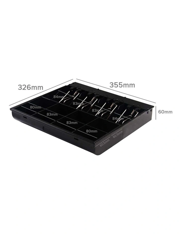 SOGA Black Cash Tray with Lockable Lid for 4 Bills & 8 Coins image 6