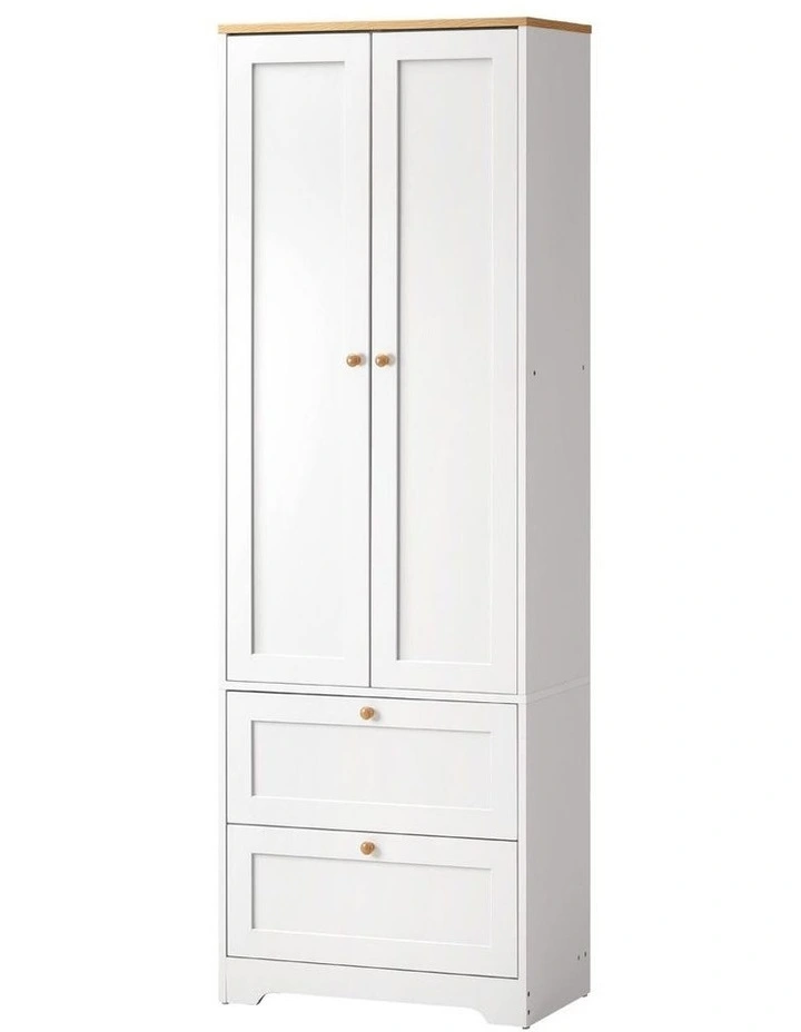 Oikiture 2 Door Sideboard Cupboard Storage Cabinet White image 1