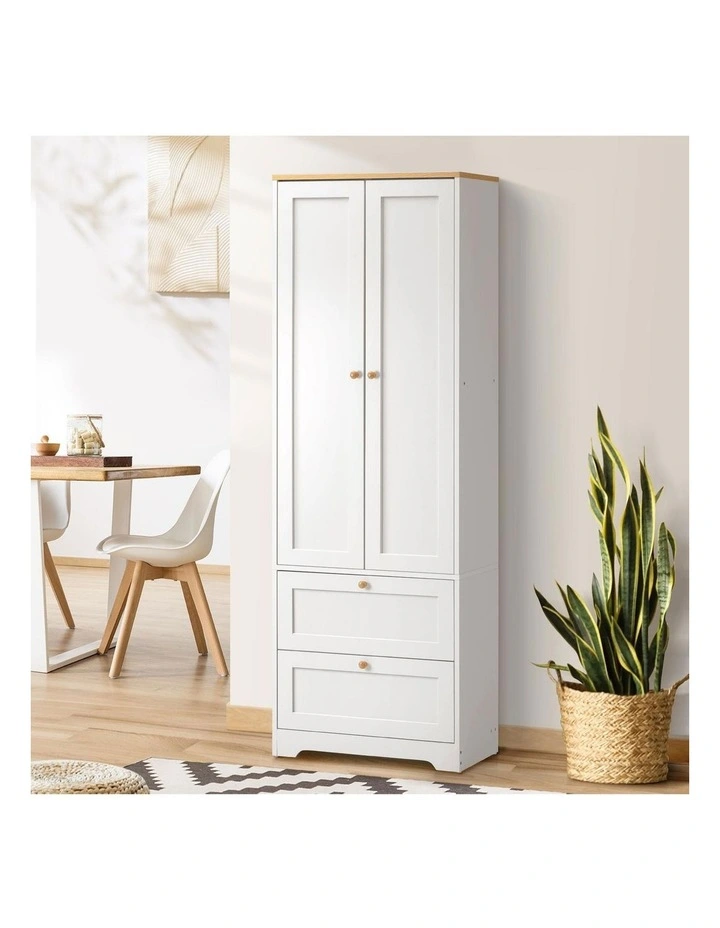 Oikiture 2 Door Sideboard Cupboard Storage Cabinet White image 4