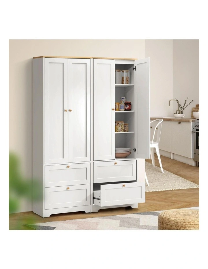 Oikiture 2 Door Sideboard Cupboard Storage Cabinet White image 5