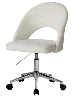 Oikiture High Back Hollow Armless Home Office Chair Boucle