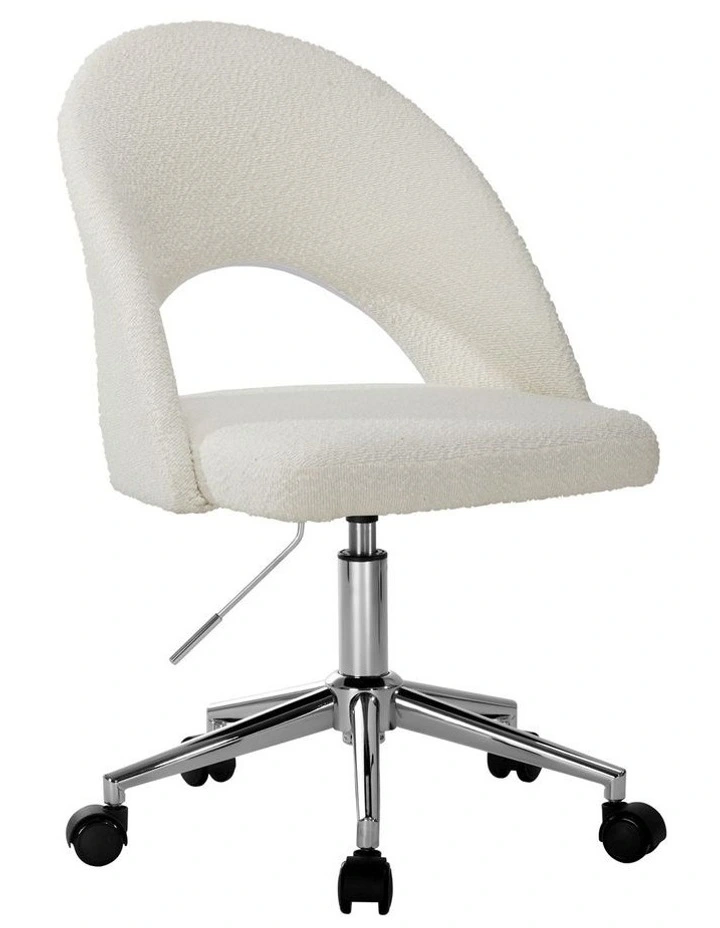 Oikiture High Back Hollow Armless Home Office Chair Boucle image 2