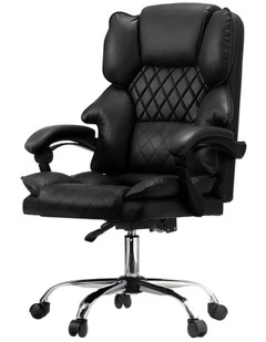 Oikiture Massage Office Chair Recliner PU Leather Black