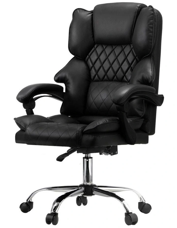 Oikiture Massage Office Chair Recliner PU Leather Black image 1