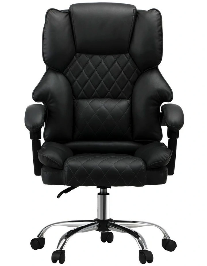Oikiture Massage Office Chair Recliner PU Leather Black image 2