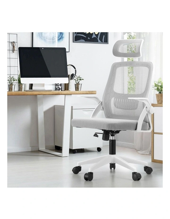 Oikiture Mesh Office Chair Fabric White image 4
