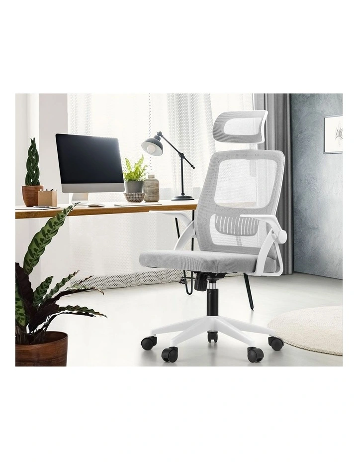 Oikiture Mesh Office Chair Fabric White image 5