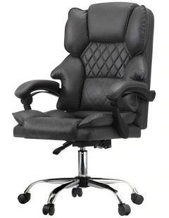 Oikiture Massage Office Chair Recliner PU Leather Grey