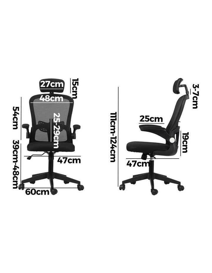 Oikiture Mesh Office Chair Fabric Black image 3