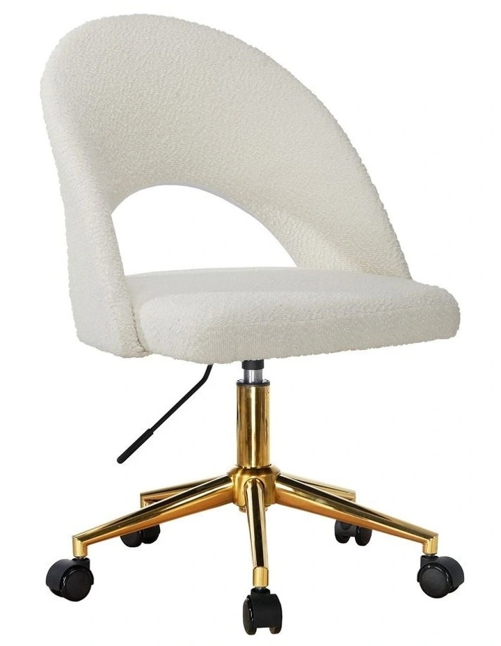 Oikiture High Back Hollow Armless Home Office Chair Boucle image 2