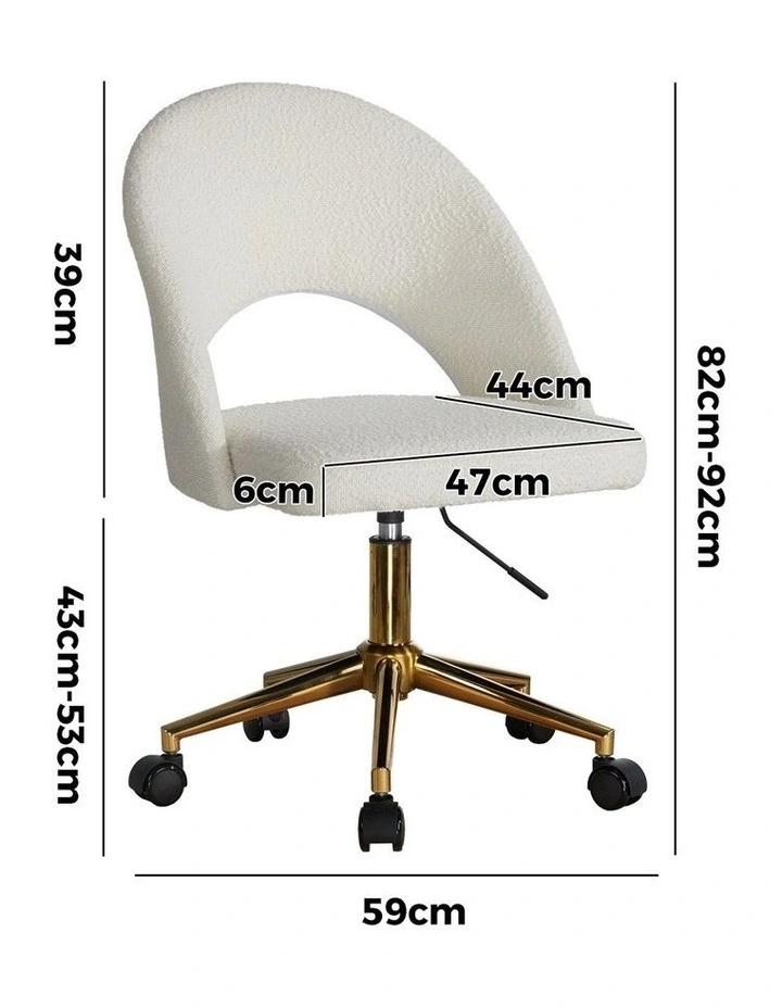 Oikiture High Back Hollow Armless Home Office Chair Boucle image 3