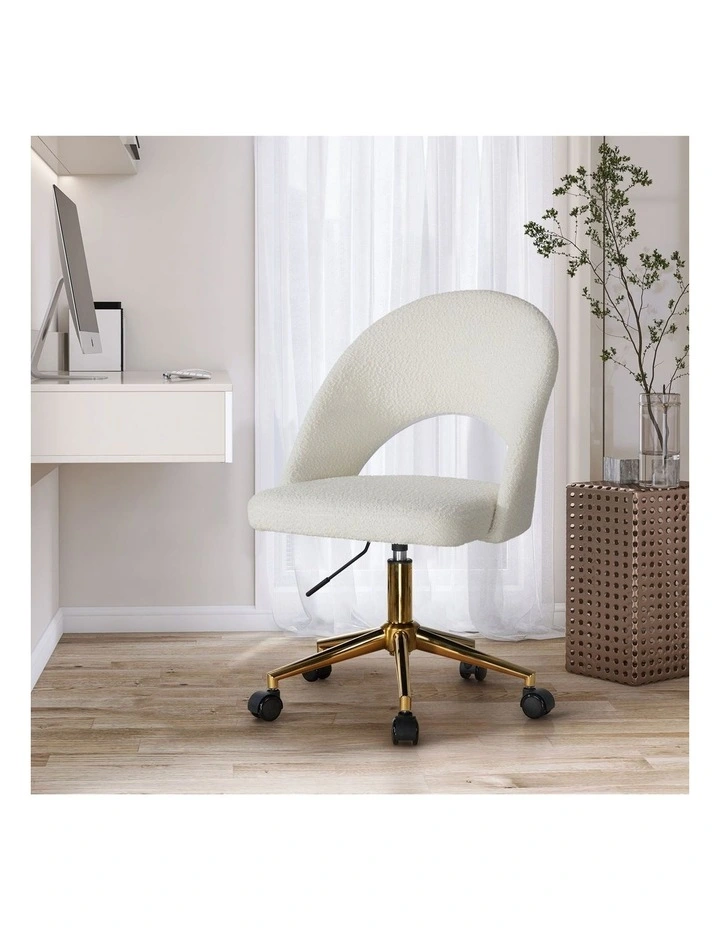 Oikiture High Back Hollow Armless Home Office Chair Boucle image 4