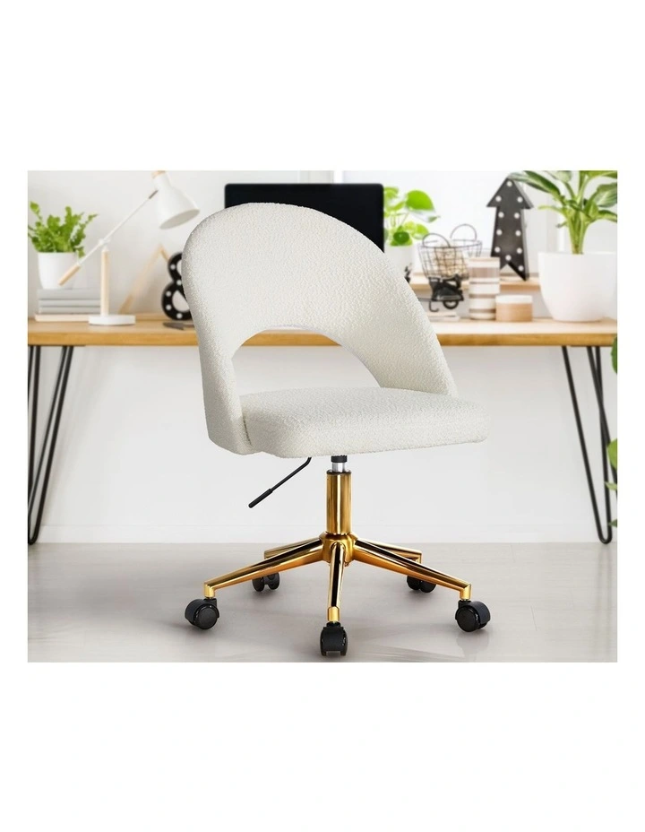 Oikiture High Back Hollow Armless Home Office Chair Boucle image 5
