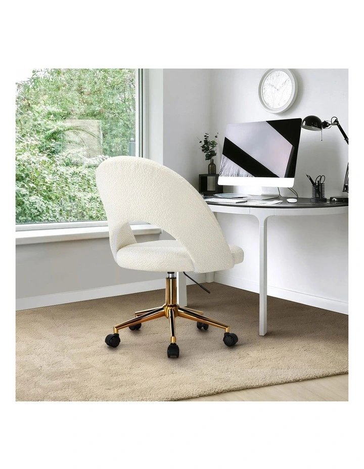 Oikiture High Back Hollow Armless Home Office Chair Boucle image 6