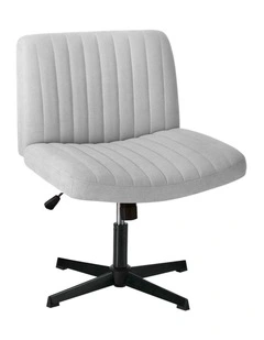 Oikiture Mid Back Armless Office Desk Chair Height Adjustable Wide Seat Grey