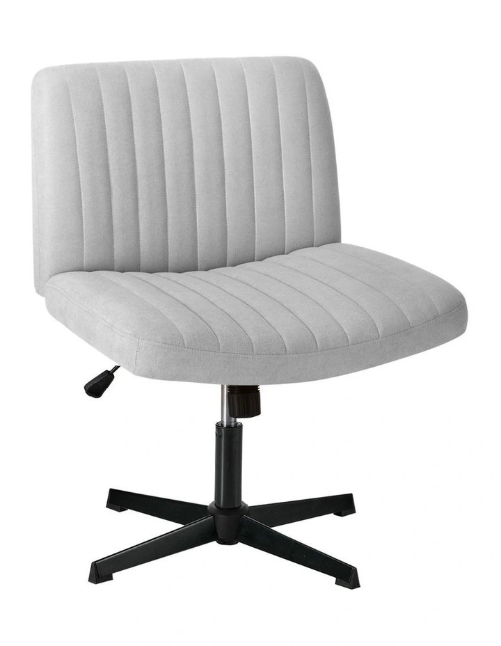 Oikiture Mid Back Armless Office Desk Chair Height Adjustable Wide Seat Grey image 1