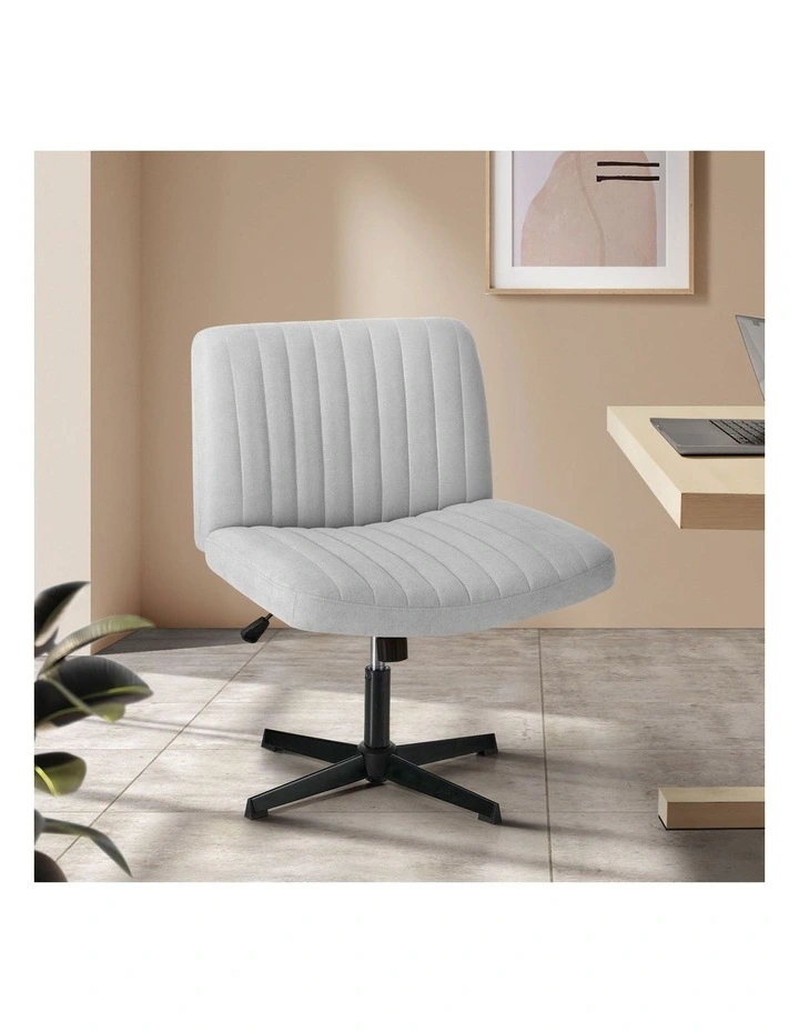 Oikiture Mid Back Armless Office Desk Chair Height Adjustable Wide Seat Grey image 4