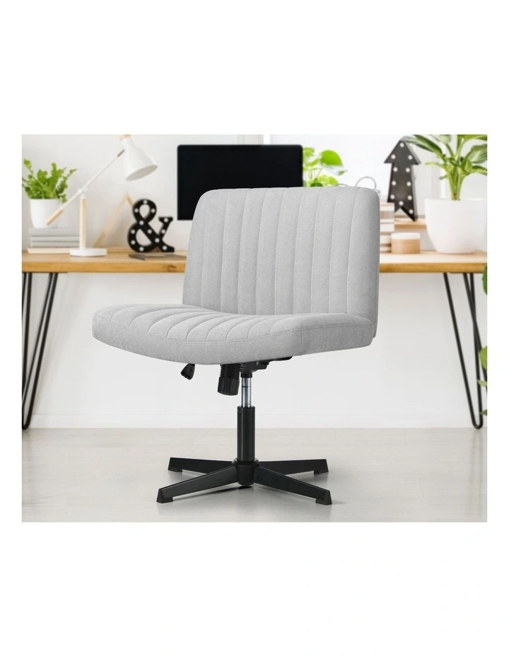 Oikiture Mid Back Armless Office Desk Chair Height Adjustable Wide Seat Grey image 5