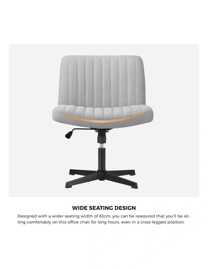 Oikiture Mid Back Armless Office Desk Chair Height Adjustable Wide Seat Grey image 7