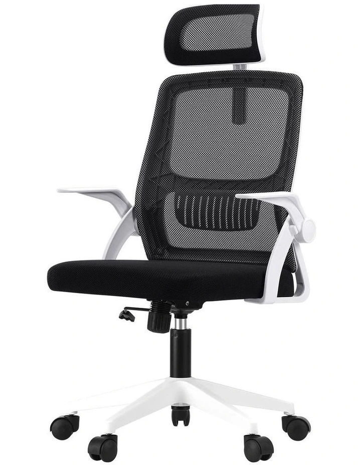 Oikiture Mesh Office Chair Fabric White&black image 1