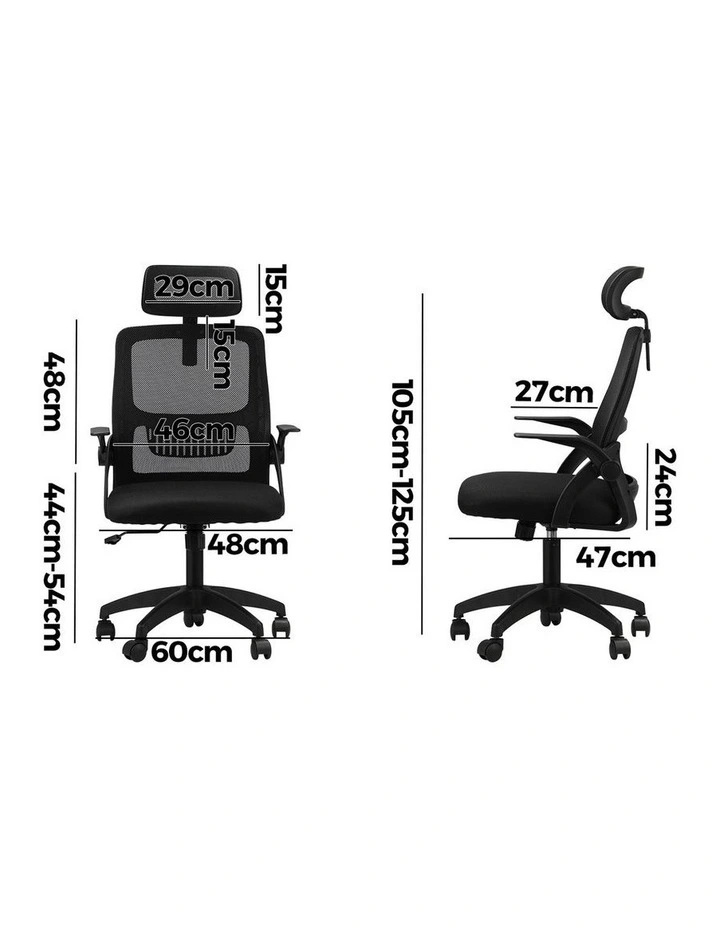 Oikiture Mesh Office Chair Fabric Black image 3