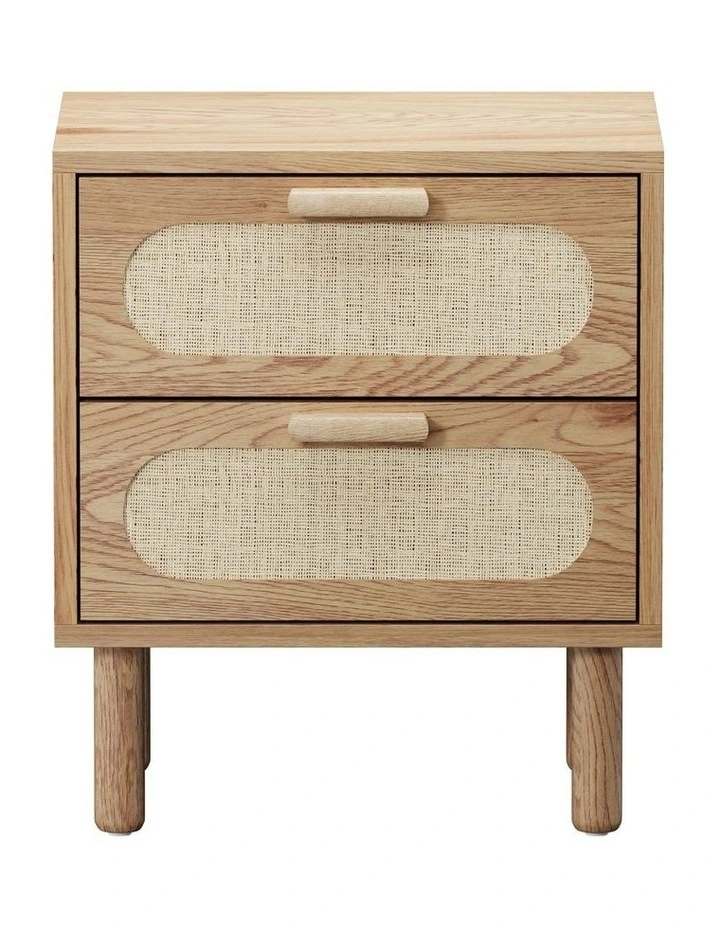Oikiture Bedside Table Nightstand Natural image 2