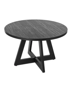 Oikiture 120cm Round Dining Table Wooden Kitchen Furniture Black