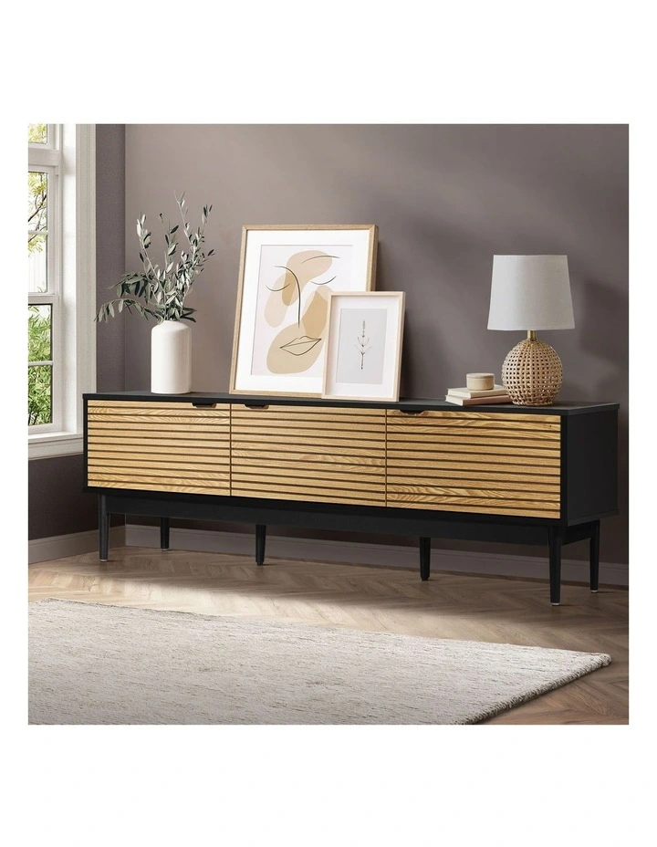 Oikiture Entertainment Unit TV Cabinet 160cm image 4