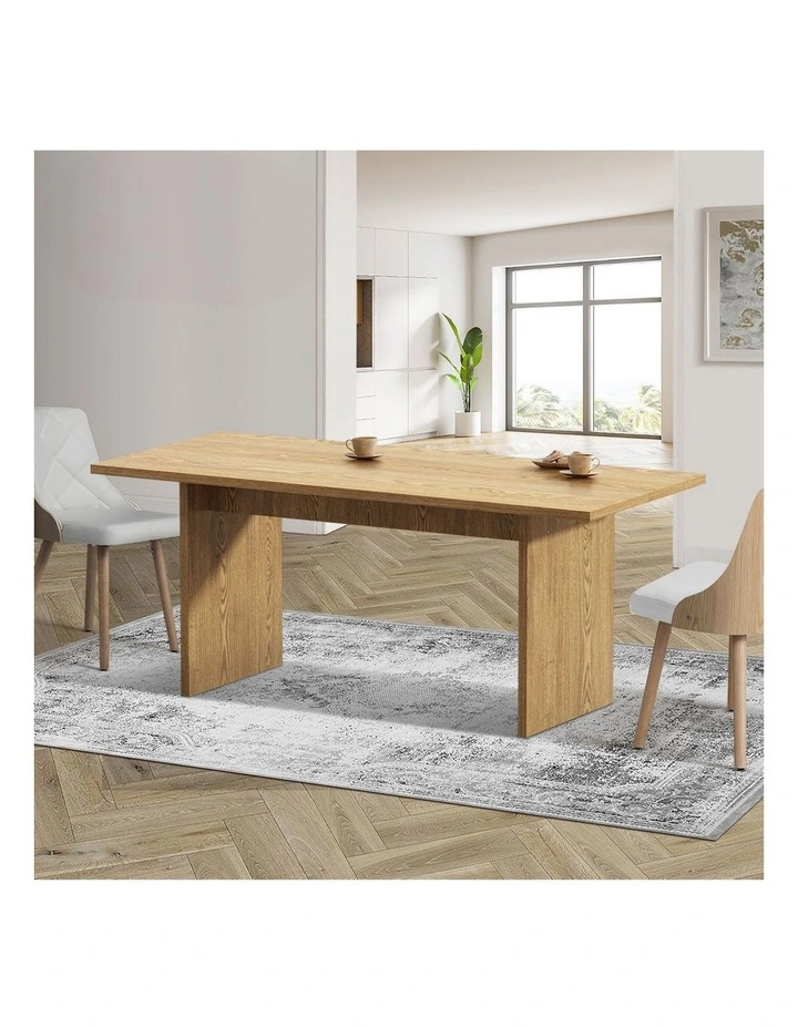 Oikiture 180cm Dining Table Rectangular Kitchen Dining Table Timber Natural image 7