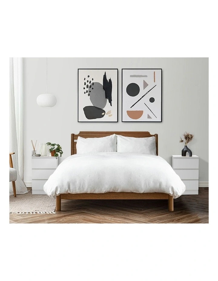 Oikiture Bedside Table 3 Drawers Side Tables Storage Nightstand White image 7
