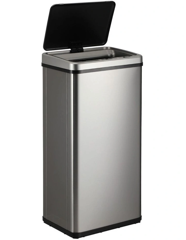 Oikiture 50L Motion Sensor Bin Touchless Trash Can Stainless Steel Silver image 2