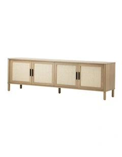 Oikiture Rattan TV Cabinet Entertainment Unit Stand 160cm