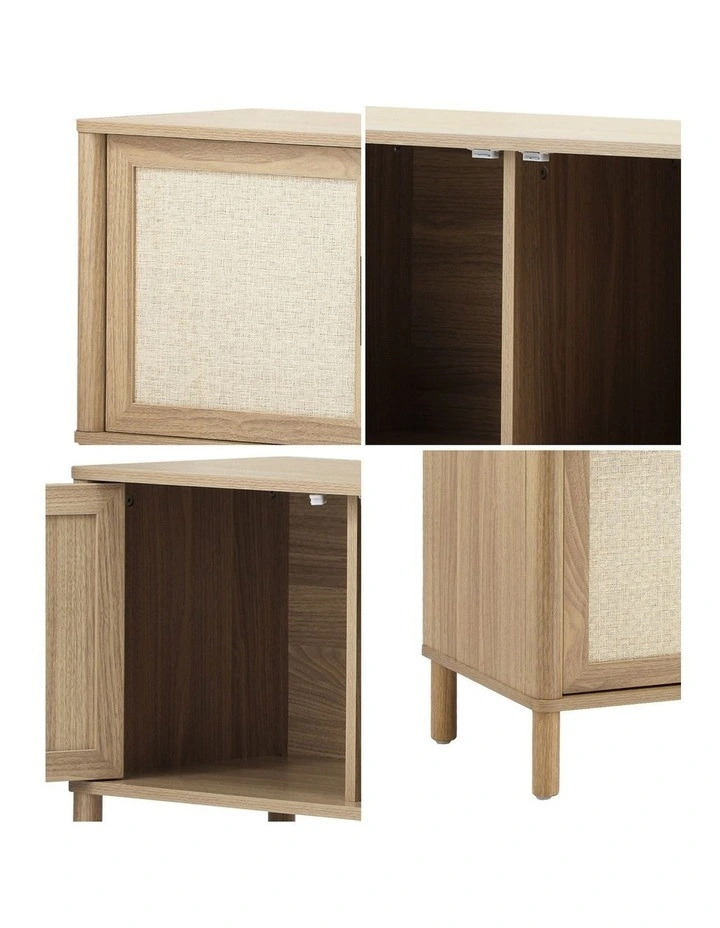 Oikiture Rattan TV Cabinet Entertainment Unit Stand 160cm image 6