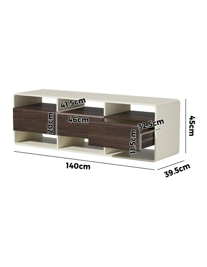 Oikiture TV Cabinet Entertainment Unit Stand 140cm image 3