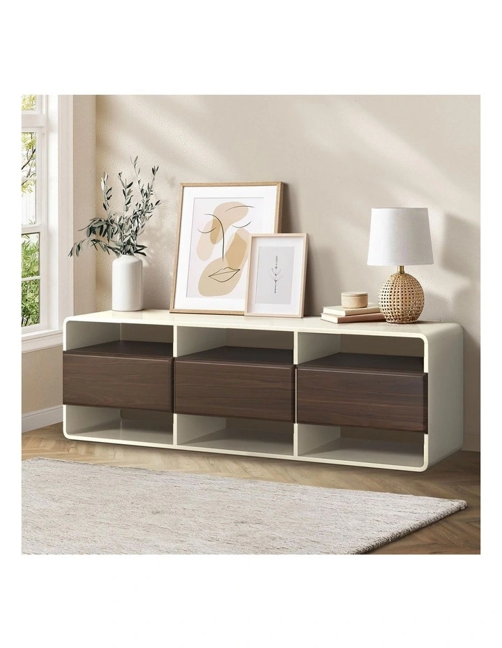 Oikiture TV Cabinet Entertainment Unit Stand 140cm image 4