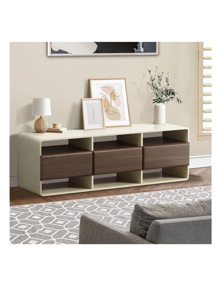 Oikiture TV Cabinet Entertainment Unit Stand 140cm image 5