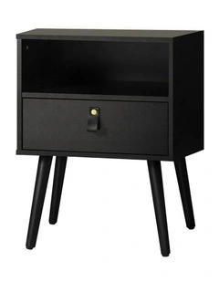 Oikiture Bedside Tables Side Table Black