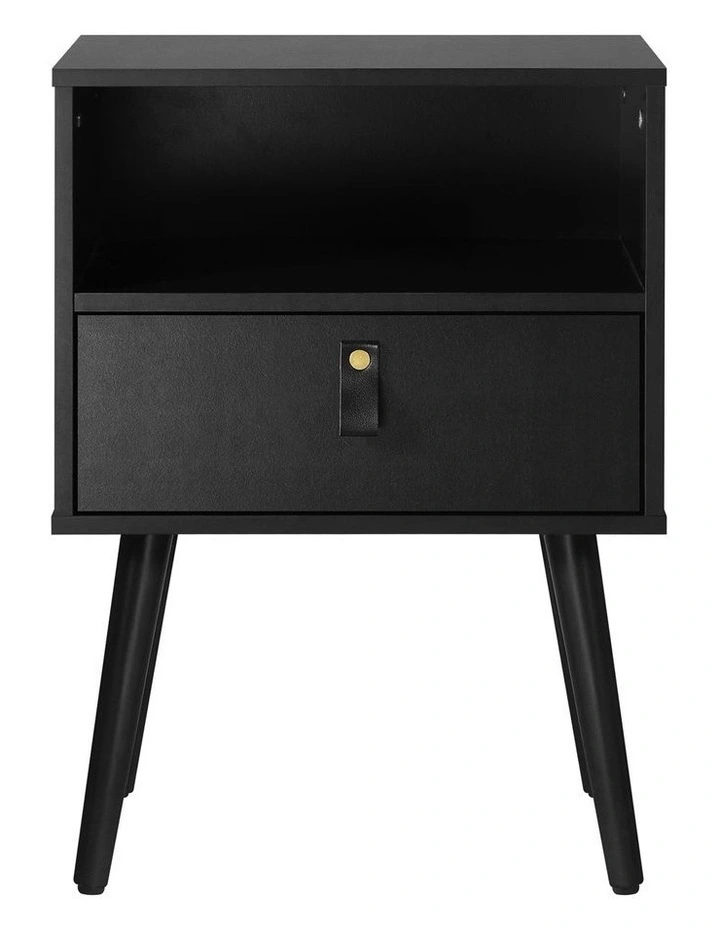 Oikiture Bedside Tables Side Table Black image 2
