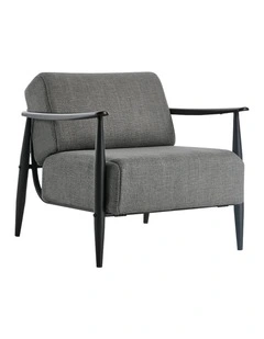 Oikiture Wooden Armchair Lounge Sofa Chair Fabric Accent Armchairs Grey