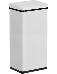 Oikiture 50L Motion Sensor Bin Touchless Trash Can Stainless Steel White
