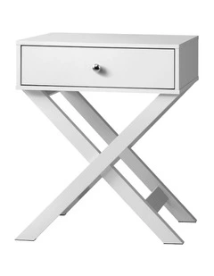 Oikiture Bedside Table Drawer Side Table White