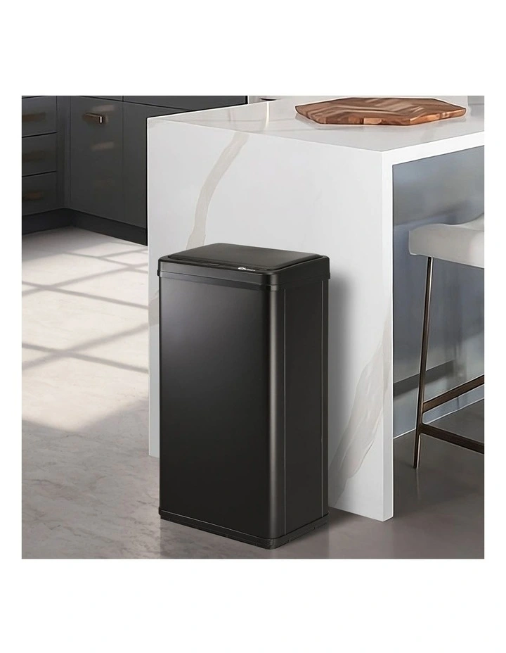 Oikiture 40L Motion Sensor Rubbish Bin Automatic Trash Can Black image 4
